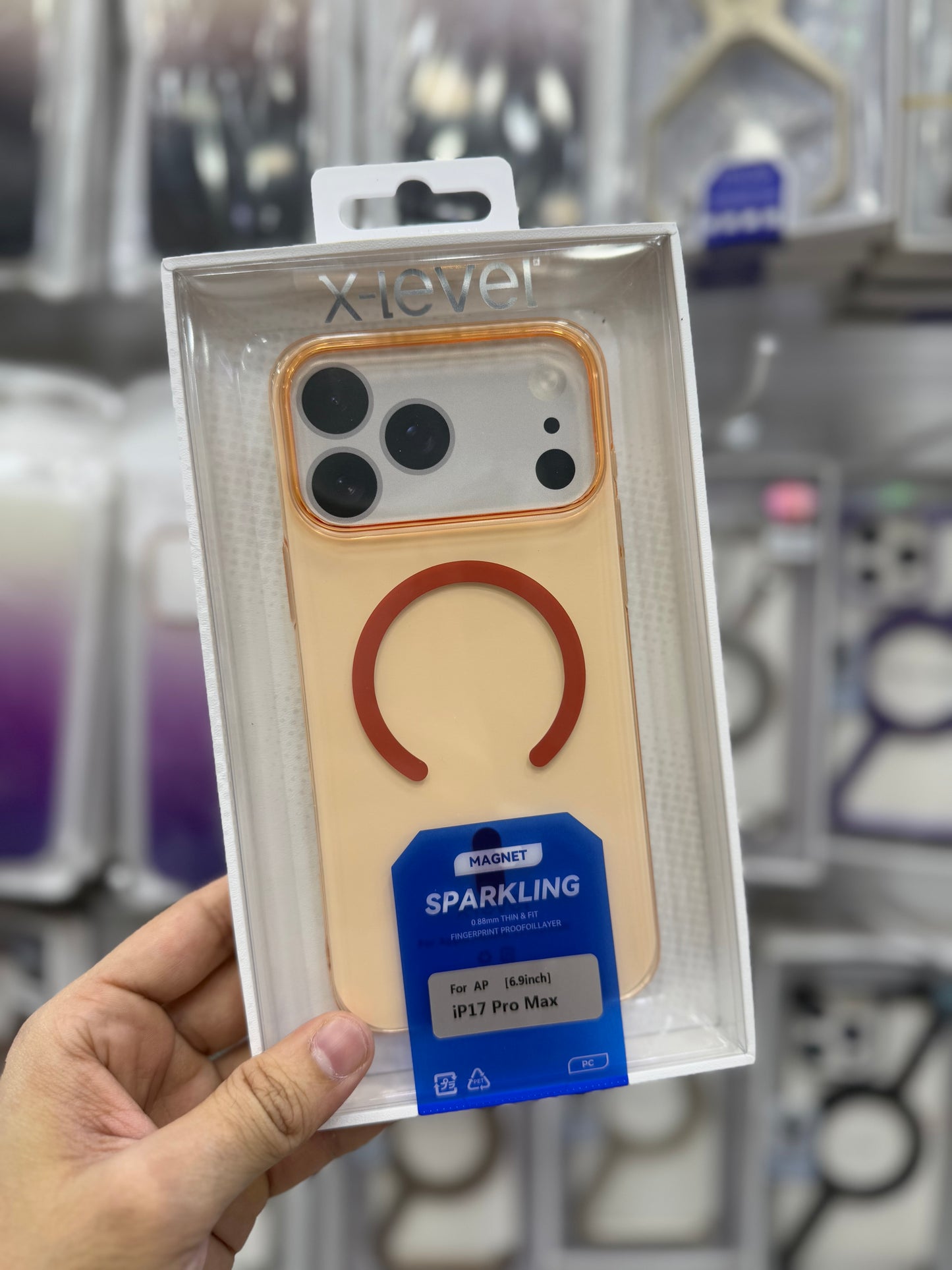 X-Level Sparkling 0.88mm MagSafe Case Orange - 17 Pro Max