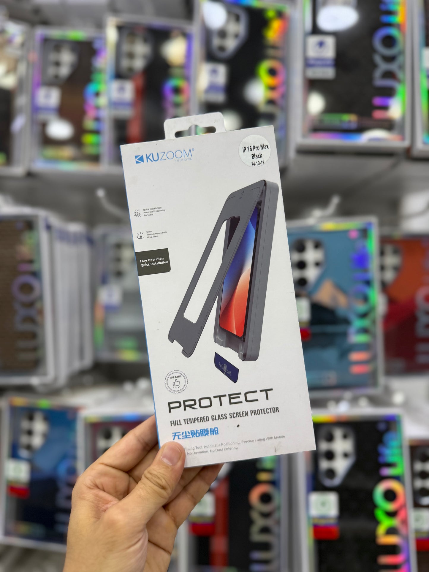 Kuzoom Auto Paste Clear Screen Protector - 15 Pro Max/16 Pro Max