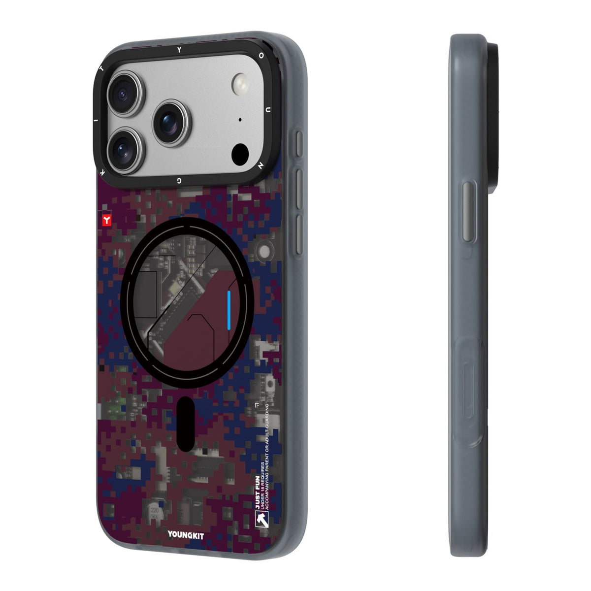 Youngkit Camouflage MagSafe Case Burgundy - 18 Pro Max/17 Pro Max