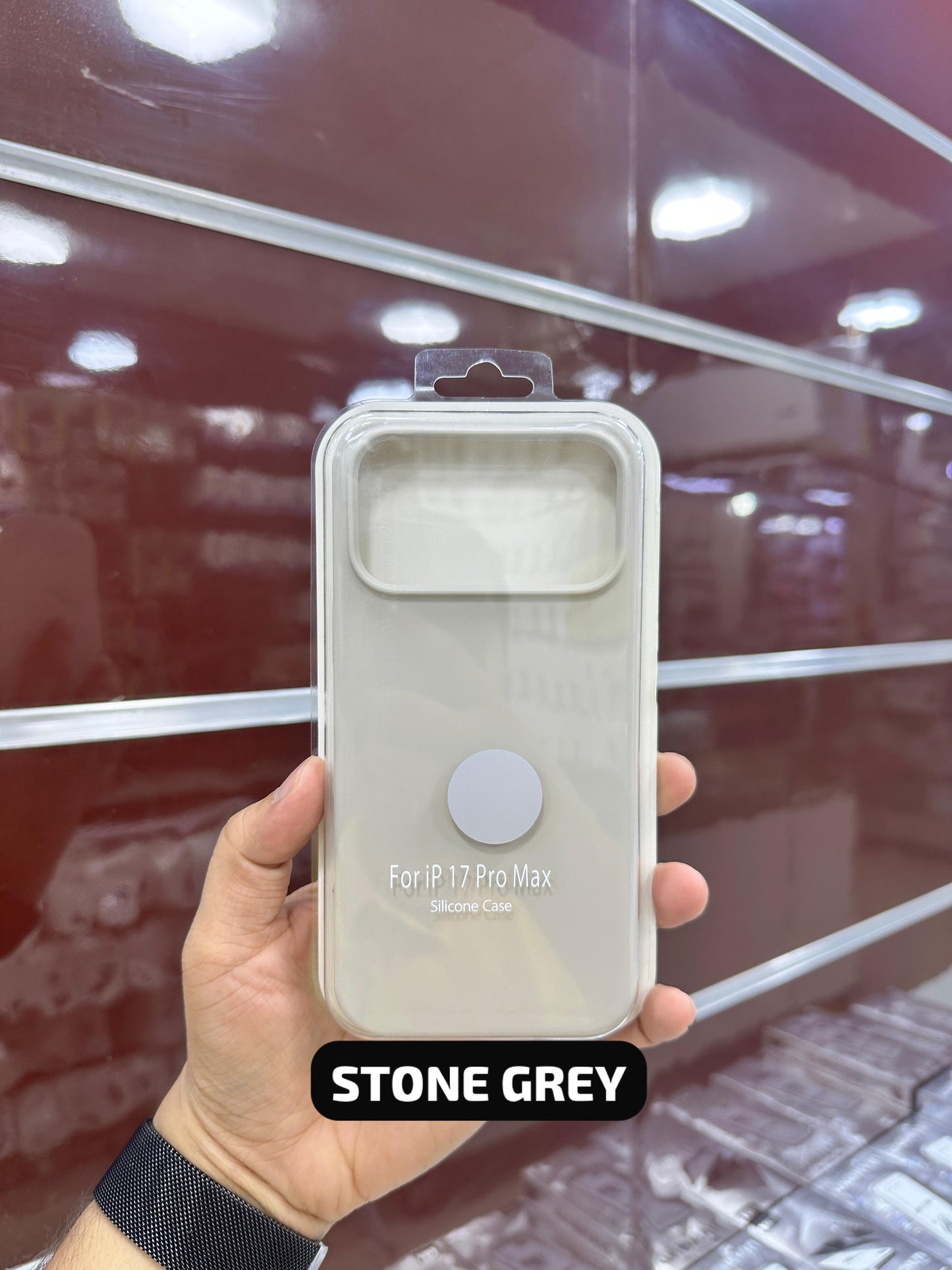Silicone Case Stone Grey - 11 to 17 Pro Max