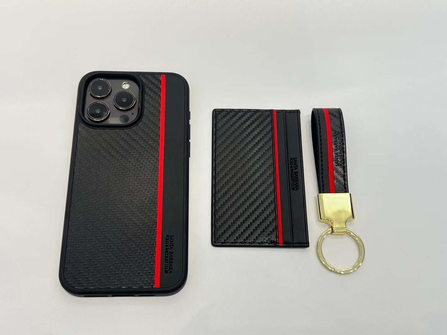 Polo Hazel Carbon Fiber Pattern Leather 3 in 1 Set