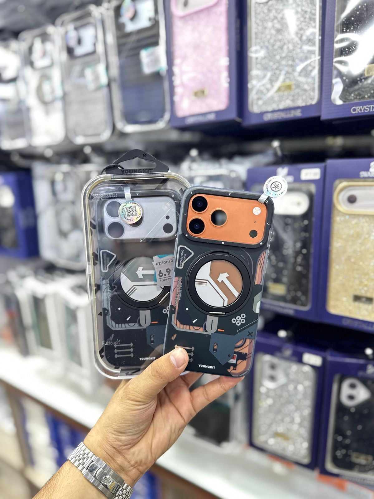 Youngkit Starship Series 360 Stand Case Black - 17 Pro Max (MagSafe Supported)