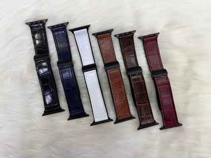 Crocodile Leather Magnetic Strap - 42mm to 49mm