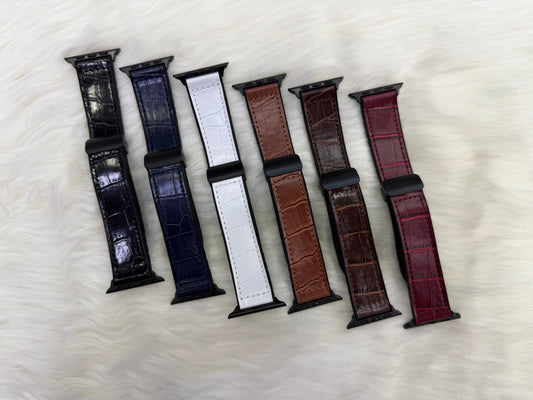 Crocodile Leather Magnetic Strap - 42mm to 49mm