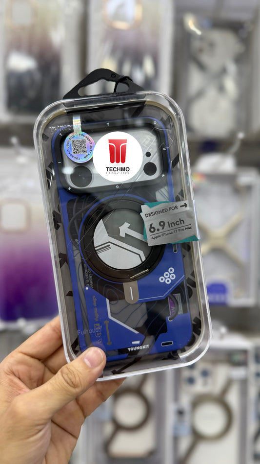 Youngkit Starship Series 360 Stand Case Blue - 17 Pro Max (MagSafe Supported)
