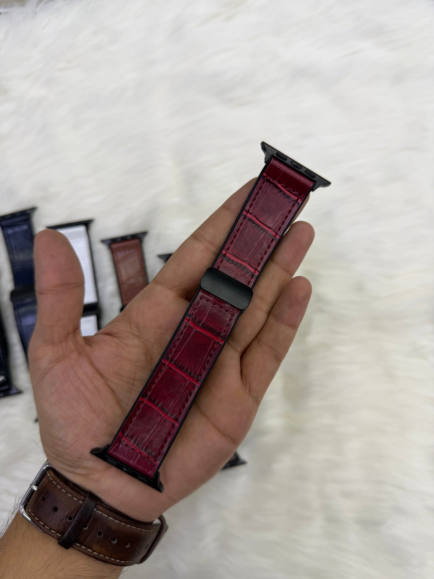 Crocodile Leather Magnetic Strap - 42mm to 49mm