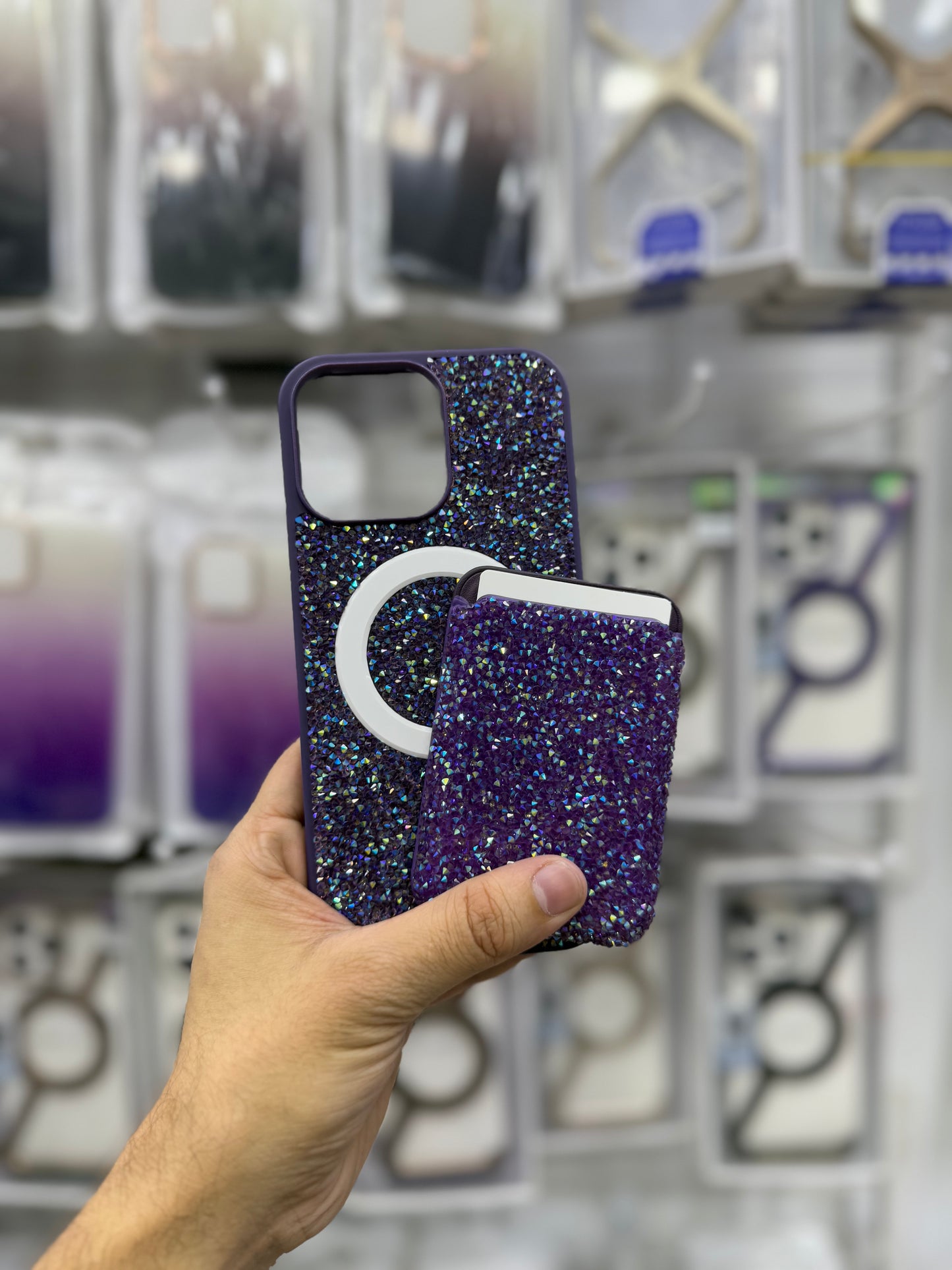 Crystals MagSafe Case with Card Holder Wallet - 16 Pro Max