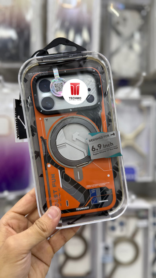 Youngkit Starship Series 360 Stand Case Orange - 17 Pro Max (MagSafe Supported)