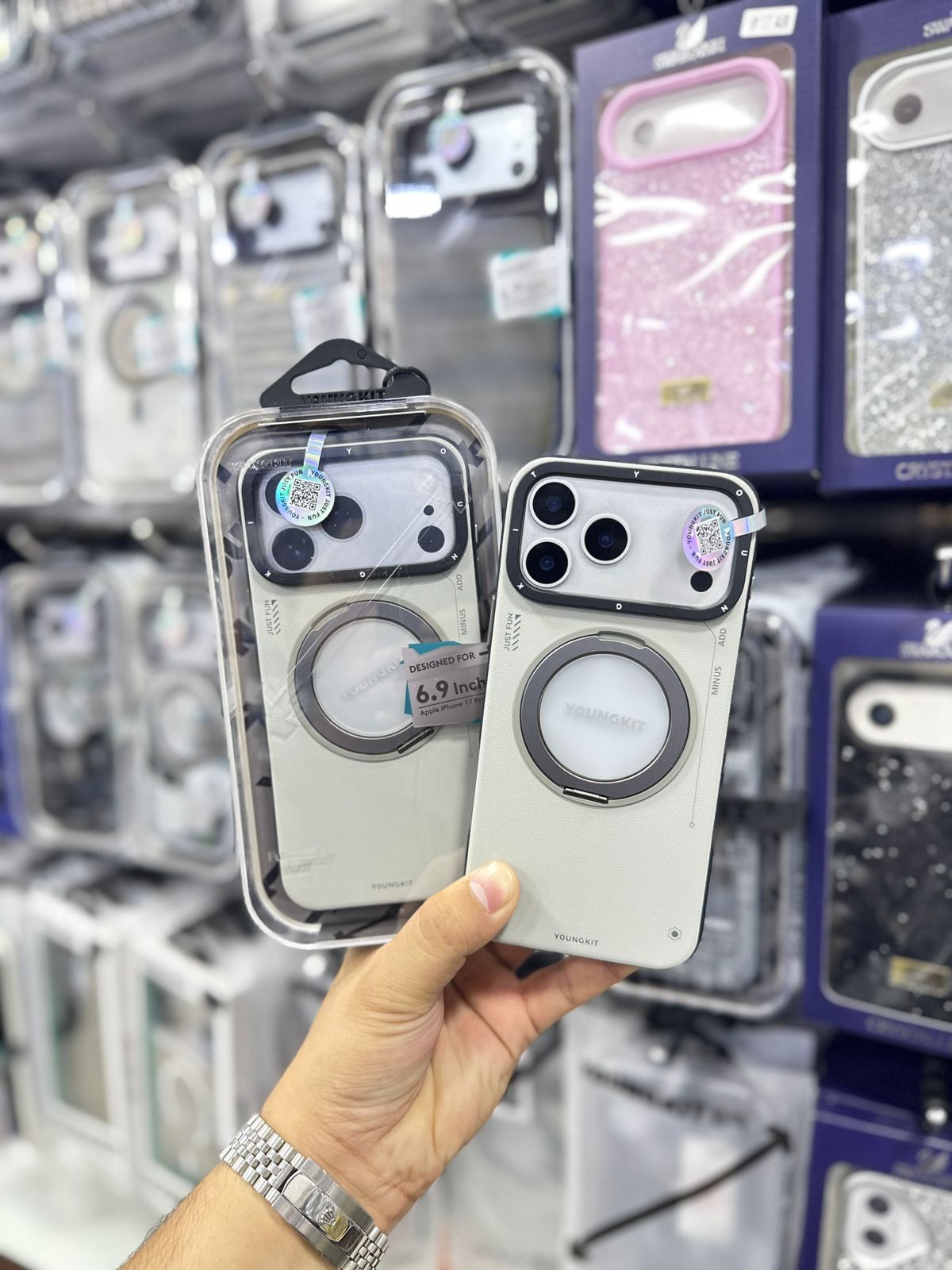 Youngkit Technology Leather Series 360 Stand Case - 17 Pro & 17 Pro Max (MagSafe Supported)