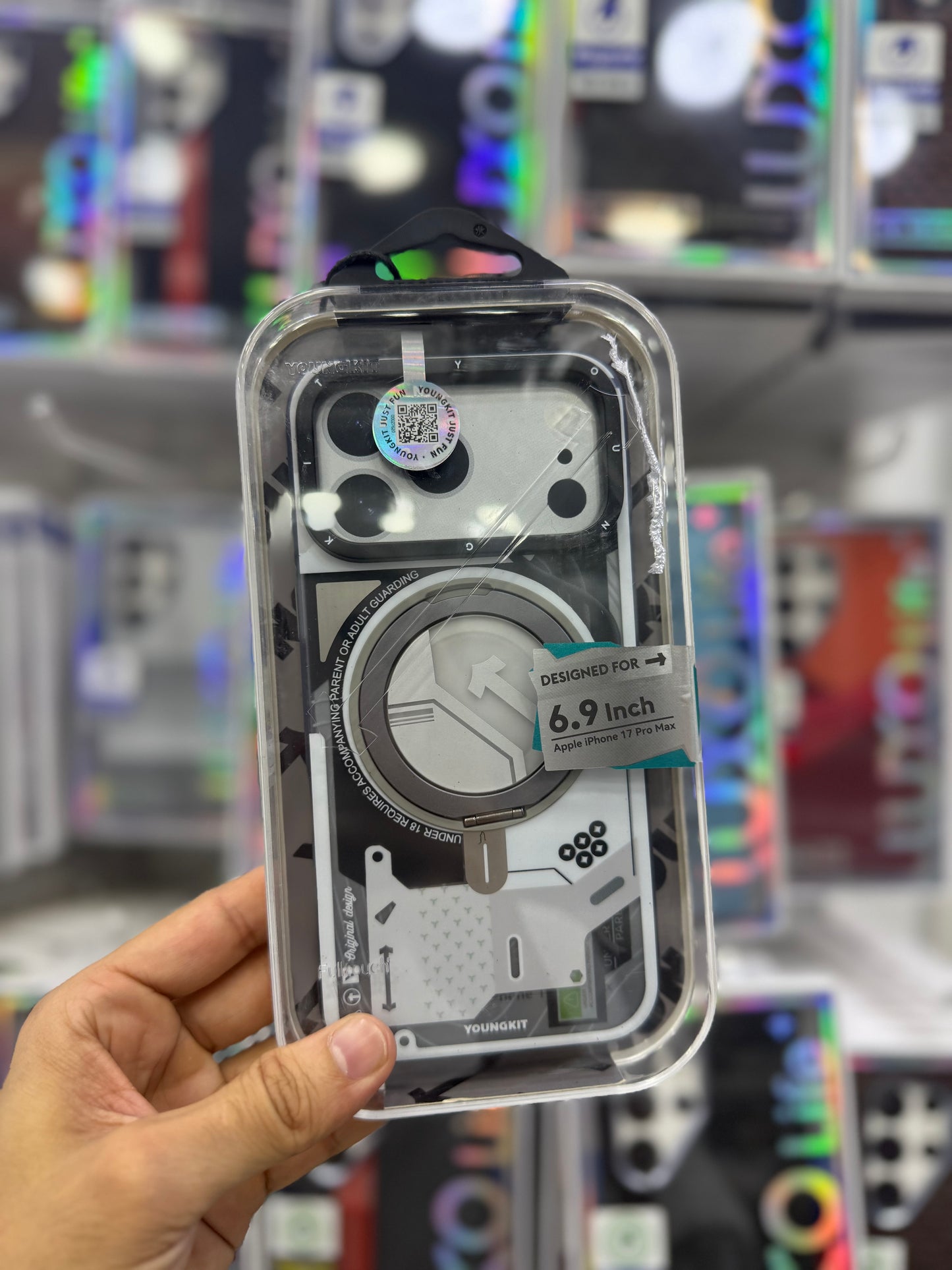 Youngkit Starship Series 360 Stand Case White - 17 Pro Max (MagSafe Supported)