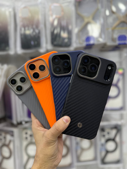 Spigen Enzo Carbon Pattern Leather MagSafe Case - 17 Series