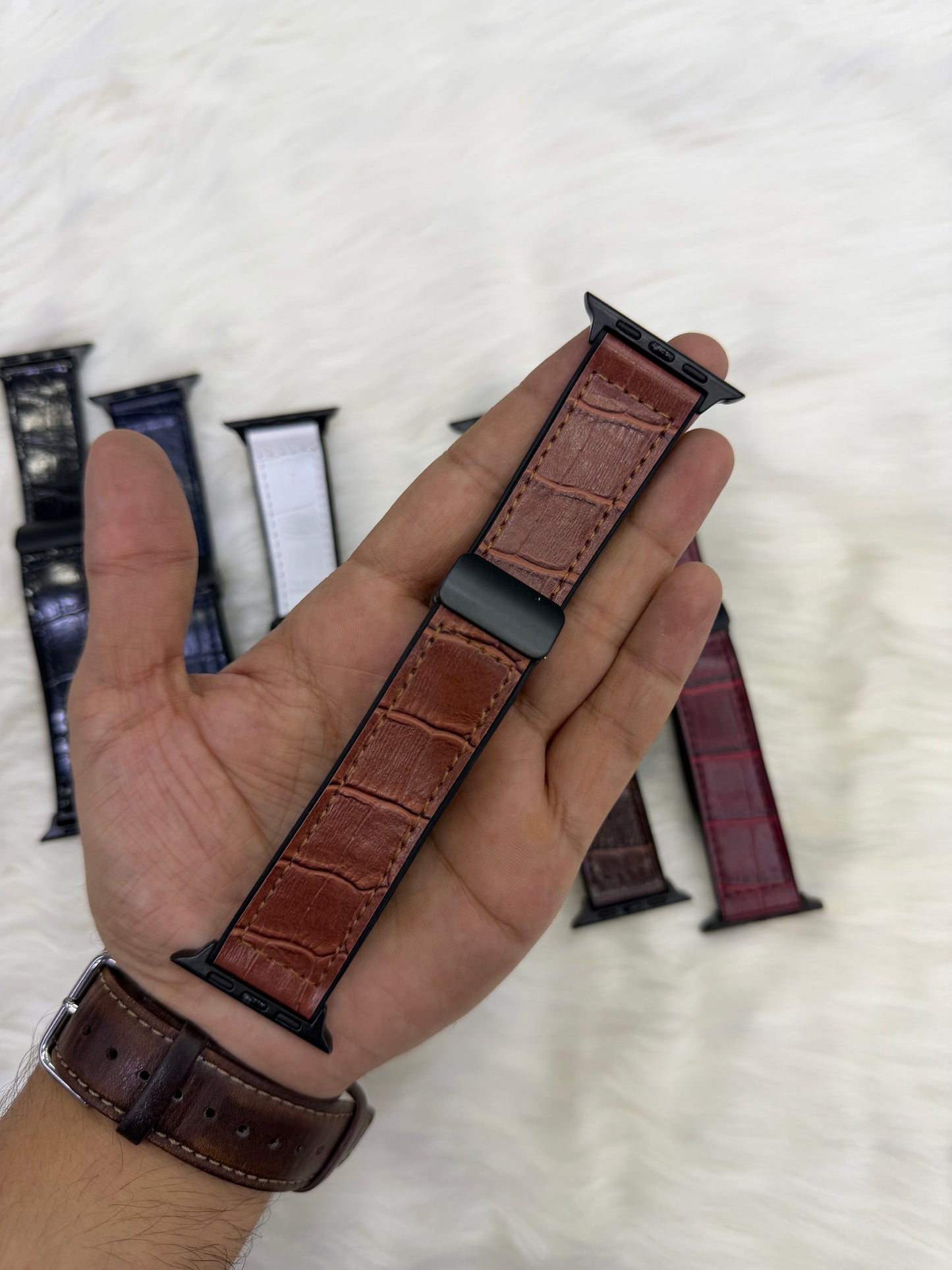 Crocodile Leather Magnetic Strap - 42mm to 49mm