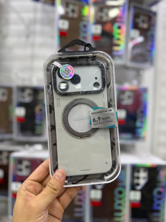 Youngkit Leather 360 Stand Grey - 17 Pro Max (MagSafe Supported)