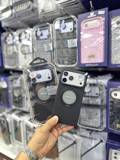 Youngkit Technology Leather Series 360 Stand Case - 17 Pro & 17 Pro Max (MagSafe Supported)