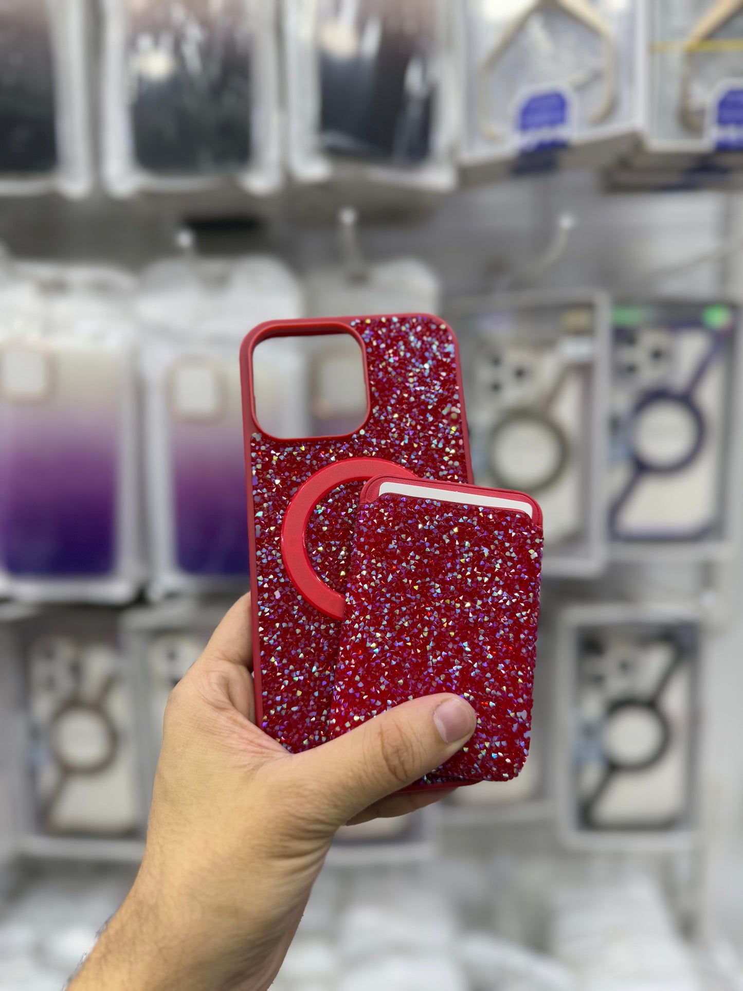 Crystals MagSafe Case with Card Holder Wallet - 16 Pro Max