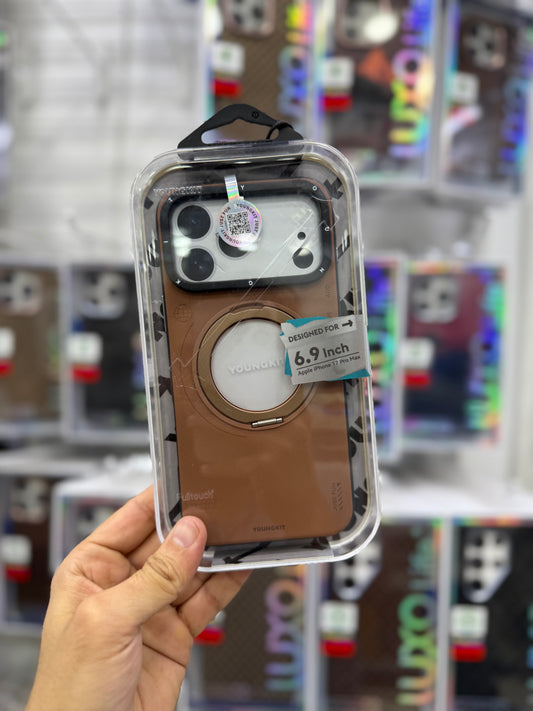 Youngkit Leather 360 Stand Brown - 17 Pro Max (MagSafe Supported)