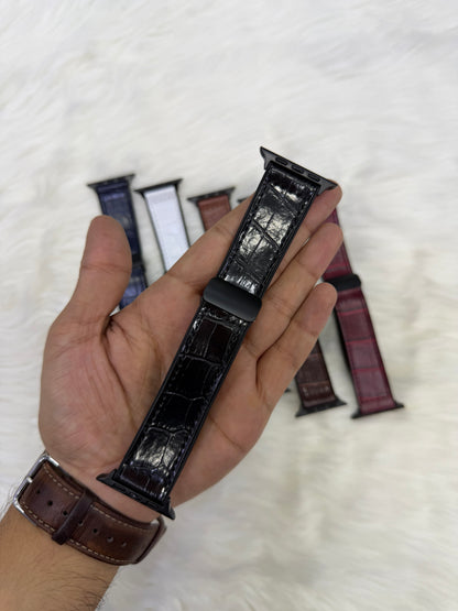 Crocodile Leather Magnetic Strap - 42mm to 49mm