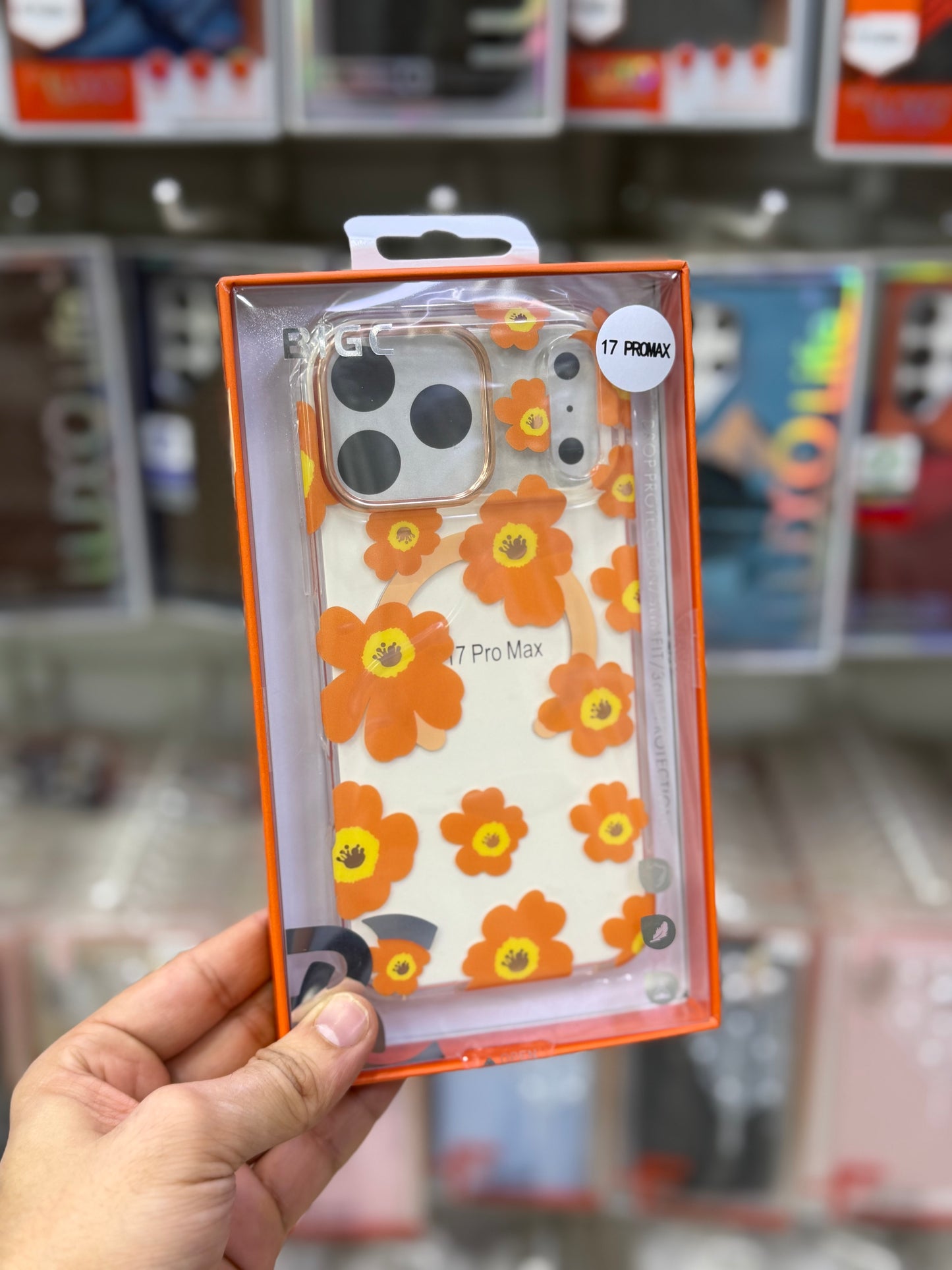 Bigc Clear MagSafe Fowers Case - 16 Pro Max/17 Pro & 17 Pro Max