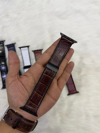 Crocodile Leather Magnetic Strap - 42mm to 49mm