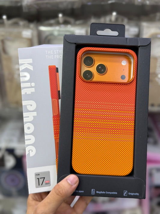 Knit Sides Cut Orange Sunset MagSafe Case - 17 Pro Max