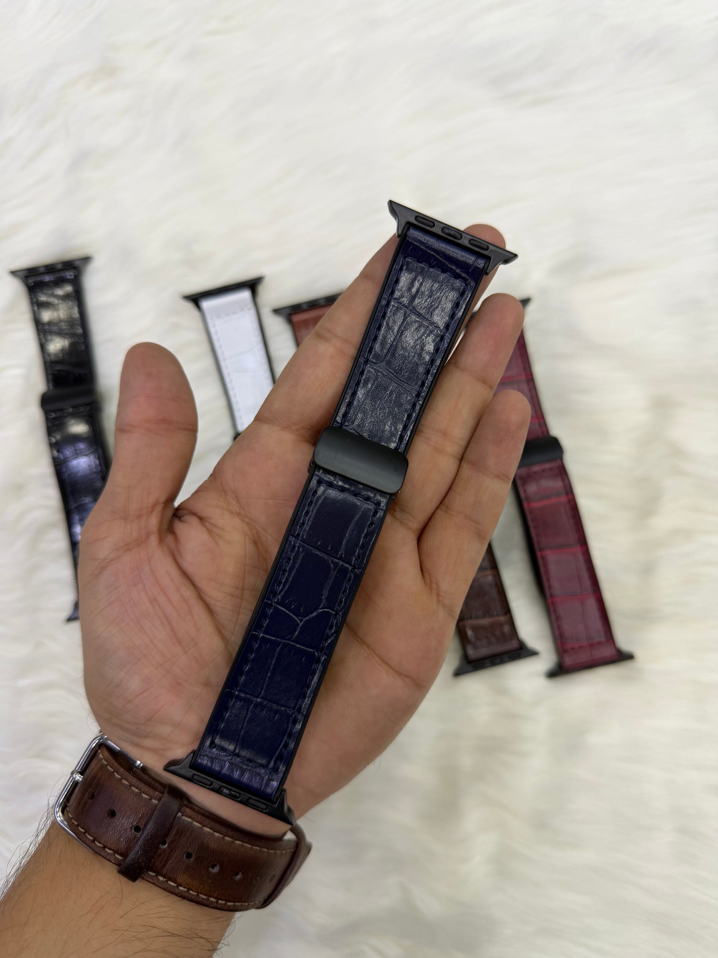 Crocodile Leather Magnetic Strap - 42mm to 49mm