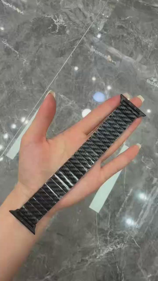 Binkson Carbon Pattern Magnetic Chain Strap - 42mm to 49mm